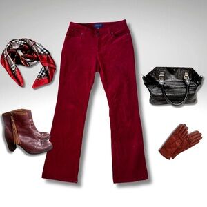 Talbots Petites Burgundy Corduroy Pants | Curvy Fit | Heritage Academia
